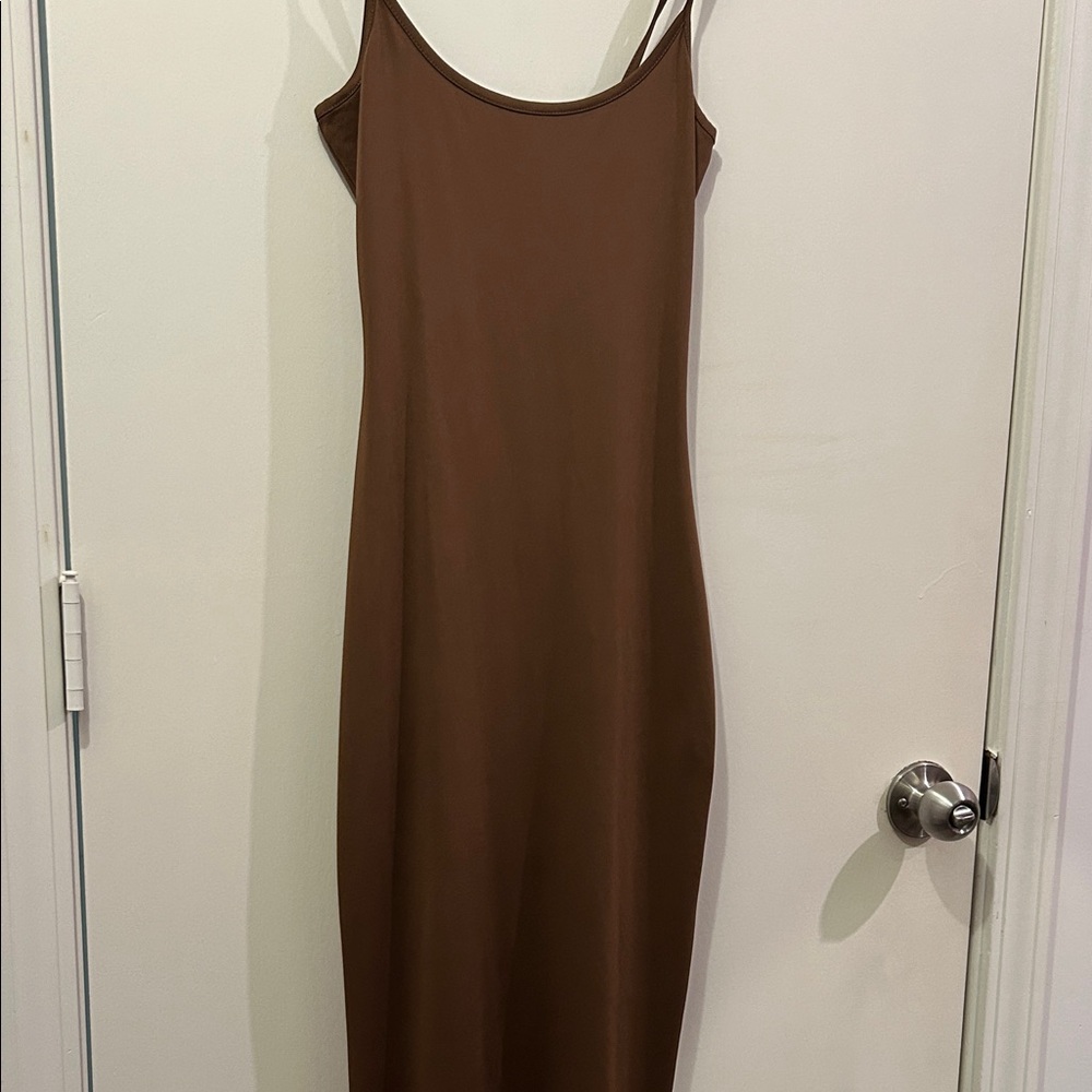 Elegant Brown Slip Dress